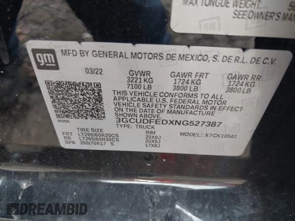 ✅ 2022 Chevrolet Silverado 1500 LT Trail Boss • VIN: 3GCUDFEDXNG527387 • Lot: 42269841. Wystawiony na IAAI z przebiegiem Nie podano. Bezpłatny archiwum sprzedaży aukcyjnych z USA i szczegółowy raport historii pojazdu na DreamBid. Zdjęcie 9.