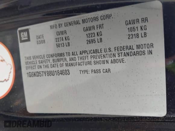 ✅ 2008 Cadillac DTS 1SC • VIN: 1G6KD57Y88U184603 • Lot: 43226183. Wystawiony na IAAI z przebiegiem 101 554 mil. Bezpłatny archiwum sprzedaży aukcyjnych z USA i szczegółowy raport historii pojazdu na DreamBid. Zdjęcie 9.