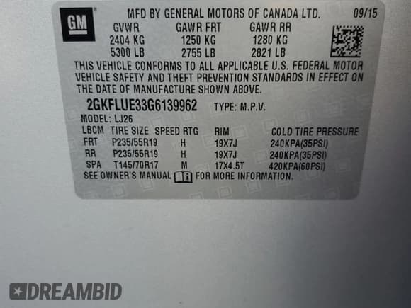 ✅ 2016 GMC Terrain SLT • VIN: 2GKFLUE33G6139962 • Lot: 91615345. Listed on Copart with 146,088 mi. Free auction sales archive from the USA and detailed vehicle history report at DreamBid. Image 14.