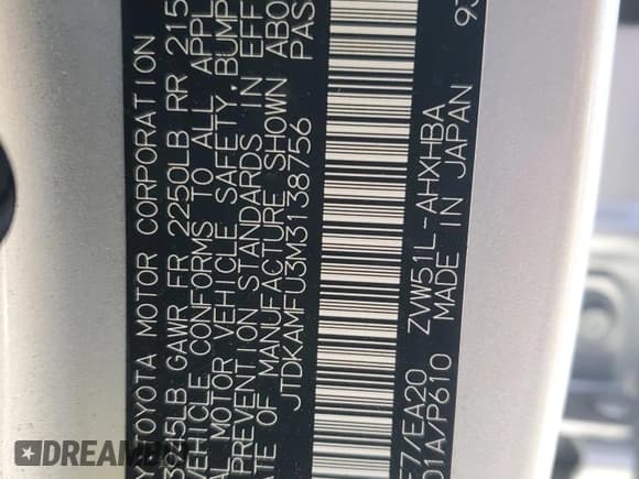 ✅ 2021 Toyota Prius LE • VIN: JTDKAMFU3M3138756 • Lot: 92063065. Wystawiony na Copart z przebiegiem 57 822 mil. Bezpłatny archiwum sprzedaży aukcyjnych z USA i szczegółowy raport historii pojazdu na DreamBid. Zdjęcie 12.