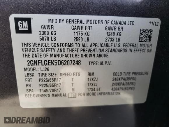 ✅ 2013 Chevrolet Equinox LTZ • VIN: 2GNFLGEK5D6207248 • Лот: 86823795. Опубликован ранее на Copart с пробегом 118 415 миль. Бесплатный доступ к архиву аукционных продаж из США и подробный отчёт об истории автомобиля на DreamBid. Изображение 12.