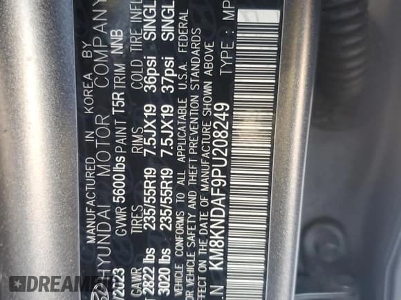 ✅ 2023 Hyundai Ioniq 5 SEL • VIN: KM8KNDAF9PU208249 • Lot: 92516705. Listed on Copart with 15,978 mi. Free auction sales archive from the USA and detailed vehicle history report at DreamBid. Image 13.