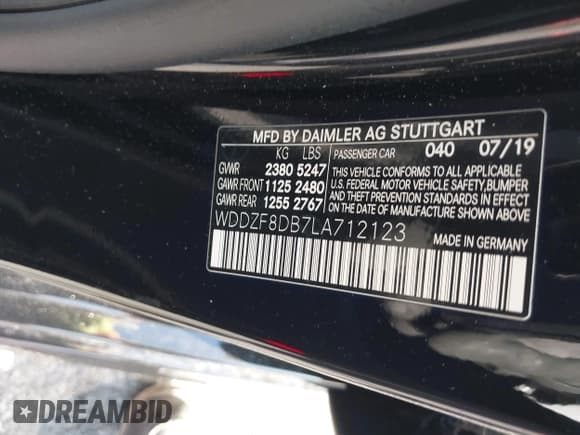 ✅ 2020 Mercedes-Benz E 350 • VIN: WDDZF8DB7LA712123 • Lot: 41949727. Listed on IAAI with 56,382 mi. Free auction sales archive from the USA and detailed vehicle history report at DreamBid. Image 9.