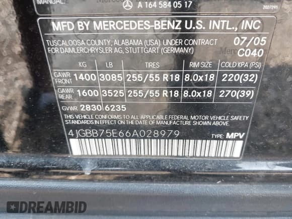 ✅ 2006 Mercedes-Benz M 500 • VIN: 4JGBB75E66A028979 • Lot: 42823198. Wystawiony na IAAI z przebiegiem 203 753 mil. Bezpłatny archiwum sprzedaży aukcyjnych z USA i szczegółowy raport historii pojazdu na DreamBid. Zdjęcie 9.