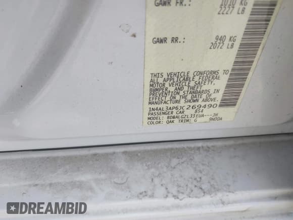 ✅ 2018 Nissan Altima SR • VIN: 1N4AL3AP6JC269490 • Lot: 42509898. Wystawiony na IAAI z przebiegiem 99 514 mil. Bezpłatny archiwum sprzedaży aukcyjnych z USA i szczegółowy raport historii pojazdu na DreamBid. Zdjęcie 9.