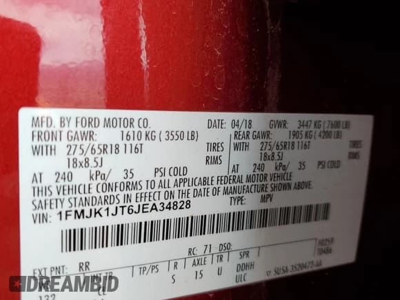 ✅ 2018 Ford Expedition Max XLT • VIN: 1FMJK1JT6JEA34828 • Лот: 80878685. Опубликован ранее на Copart с пробегом 124 994 миль. Бесплатный доступ к архиву аукционных продаж из США и подробный отчёт об истории автомобиля на DreamBid. Изображение 13.