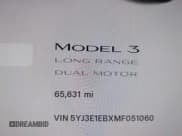 ✅ 2021 Tesla Model 3 Long Range • VIN: 5YJ3E1EBXMF051060 • Lot: 41958018. Wystawiony na IAAI z przebiegiem 65 631 mil. Bezpłatny archiwum sprzedaży aukcyjnych z USA i szczegółowy raport historii pojazdu na DreamBid. Zdjęcie 15.