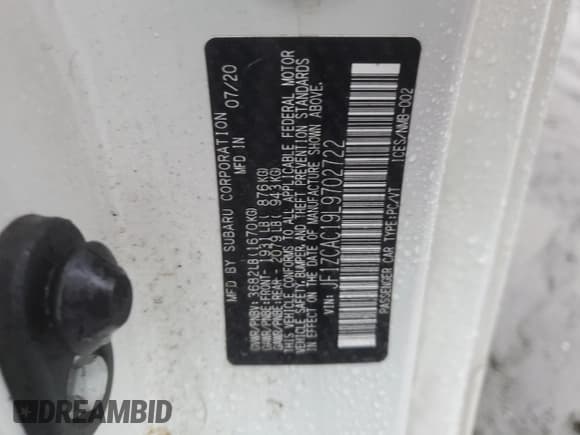 ✅ 2020 Subaru BRZ Limited • VIN: JF1ZCAC19L9702722 • Lot: 54497814. Wystawiony na Copart z przebiegiem 30 706 mil. Bezpłatny archiwum sprzedaży aukcyjnych z USA i szczegółowy raport historii pojazdu na DreamBid. Zdjęcie 12.