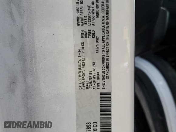 ✅ 2025 Ram ProMaster Cargo Tradesman • VIN: 3C6MRVHG7SE517898 • Лот: 90687995. Опубликован ранее на Copart с пробегом 20 625 миль. Бесплатный доступ к архиву аукционных продаж из США и подробный отчёт об истории автомобиля на DreamBid. Изображение 14.