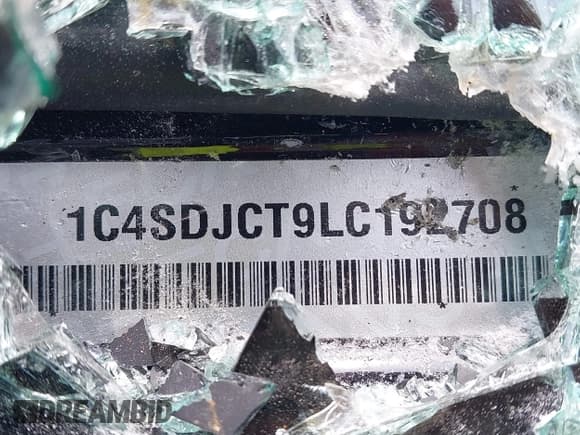 ✅ 2020 Dodge Durango R/T • VIN: 1C4SDJCT9LC192708 • Lot: 42402036. Listed on IAAI with Not provided. Free auction sales archive from the USA and detailed vehicle history report at DreamBid. Image 9.