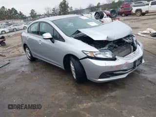 ✅ 2013 Honda Civic LX • VIN: 2HGFB2F51DH581322 • Lot: 43760243. Listed on IAAI with 32,715 mi. Free auction sales archive from the USA and detailed vehicle history report at DreamBid. Image 1.