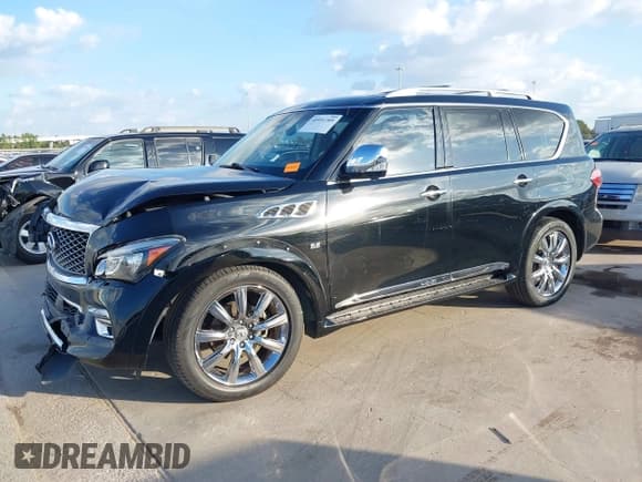 ✅ 2015 Infiniti QX80 • VIN: JN8AZ2NFXF9574360 • Lot: 40951309. Listed on IAAI with 151,807 mi. Free auction sales archive from the USA and detailed vehicle history report at DreamBid. Image 2.