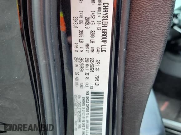 ✅ 2014 Dodge Durango R/T • VIN: 1C4SDJCT4EC318556 • Lot: 60149025. Listed on Copart with 184,114 mi. Free auction sales archive from the USA and detailed vehicle history report at DreamBid. Image 13.