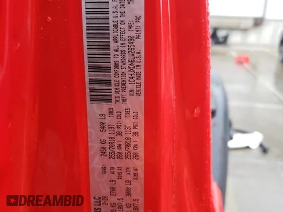 ✅ 2020 Jeep Wrangler Unlimited Sport Altitude • VIN: 1C4HJXDN6LW265490 • Lot: 70774915. Listed on Copart with 42,486 mi. Free auction sales archive from the USA and detailed vehicle history report at DreamBid. Image 12.