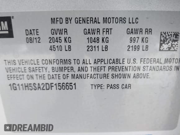 ✅ 2013 Chevrolet Malibu LTZ • VIN: 1G11H5SA2DF156651 • Лот: 43595203. Опубликован ранее на IAAI с пробегом 118 008 миль. Бесплатный доступ к архиву аукционных продаж из США и подробный отчёт об истории автомобиля на DreamBid. Изображение 9.