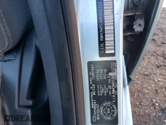 2008 Hyundai Accent L с VIN KMHCN45C48U202722, выставлен на аукционе Copart как лот 70795824 с пробегом 186 562 миль миль и Чистый • Clean title. История ставок и продаж доступна на DreamBid. Изображение 12.