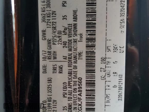 ✅ 2018 Ford F-150 Limited • VIN: 1FTEW1EGXJFA89560 • Lot: 82675095. Wystawiony na Copart z przebiegiem 134 624 mil. Bezpłatny archiwum sprzedaży aukcyjnych z USA i szczegółowy raport historii pojazdu na DreamBid. Zdjęcie 12.