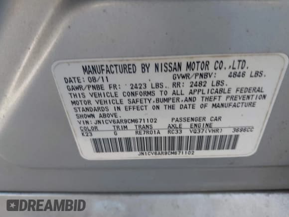 ✅ 2012 Infiniti G37 x • VIN: JN1CV6AR9CM671102 • Лот: 43211304. Опубликован ранее на IAAI с пробегом 91 336 миль. Бесплатный доступ к архиву аукционных продаж из США и подробный отчёт об истории автомобиля на DreamBid. Изображение 9.