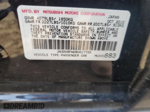 ✅ 2011 Mitsubishi Lancer GTS • VIN: JA32U8FW2BU017755 • Lot: 72082665. Wystawiony na Copart z przebiegiem 93 880 mil. Bezpłatny archiwum sprzedaży aukcyjnych z USA i szczegółowy raport historii pojazdu na DreamBid. Zdjęcie 12.