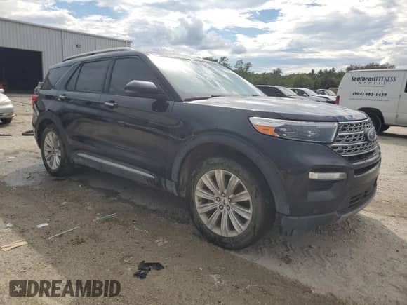 2022 Ford Explorer Limited with VIN 1FMSK7FH1NGA44124, listed as a Copart auction lot 83870445 with 145,647 mi miles and Salvage title. Bid and sale history available at DreamBid. Image 4.