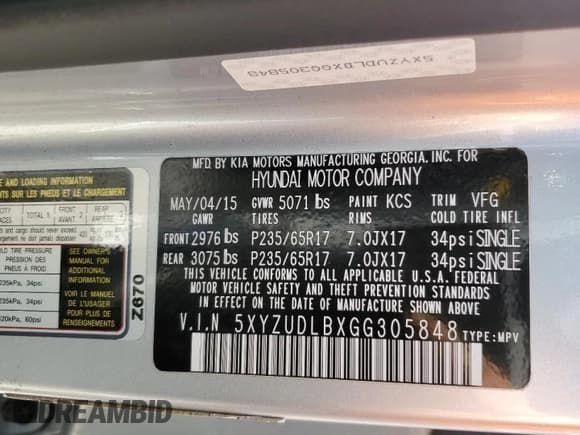 ✅ 2016 Hyundai Santa Fe • VIN: 5XYZUDLBXGG305848 • Лот: 68305583. Опубликован ранее на Copart с пробегом 119 318 миль. Бесплатный доступ к архиву аукционных продаж из США и подробный отчёт об истории автомобиля на DreamBid. Изображение 13.