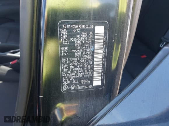 ✅ 2012 Nissan Juke SL • VIN: JN8AF5MR9CT115678 • Lot: 43284194. Listed on IAAI with Not provided. Free auction sales archive from the USA and detailed vehicle history report at DreamBid. Image 9.