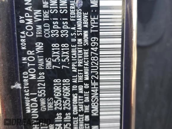 ✅ 2018 Hyundai Santa Fe SE • VIN: KM8SN4HF2JU287499 • Лот: 92597125. Опубликован ранее на Copart с пробегом 138 799 миль. Бесплатный доступ к архиву аукционных продаж из США и подробный отчёт об истории автомобиля на DreamBid. Изображение 12.