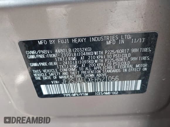 ✅ 2014 Subaru Forester Premium • VIN: JF2SJAECXEH521056 • Lot: 43717367. Wystawiony na IAAI z przebiegiem 117 671 mil. Bezpłatny archiwum sprzedaży aukcyjnych z USA i szczegółowy raport historii pojazdu na DreamBid. Zdjęcie 9.