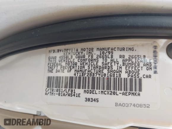 ✅ 2000 Toyota Avalon XL • VIN: 4T1BF28B7YU016818 • Lot: 42248410. Wystawiony na IAAI z przebiegiem 234 873 mil. Bezpłatny archiwum sprzedaży aukcyjnych z USA i szczegółowy raport historii pojazdu na DreamBid. Zdjęcie 9.