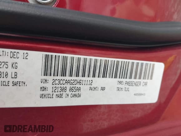 ✅ 2013 Chrysler 300 • VIN: 2C3CCAAG2DH611112 • Lot: 43403255. Listed on IAAI with 112,763 mi. Free auction sales archive from the USA and detailed vehicle history report at DreamBid. Image 9.