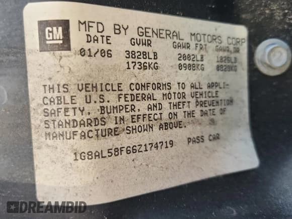 ✅ 2006 Saturn ION • VIN: 1G8AL58F66Z174719 • Lot: 86189385. Listed on Copart with 141,802 mi. Free auction sales archive from the USA and detailed vehicle history report at DreamBid. Image 12.