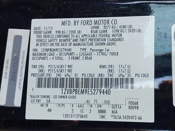 2014 Ford Mustang V6 с VIN 1ZVBP8EM9E5279440, выставлен на аукционе IAAI как лот 43498168 с пробегом 87 076 миль миль и . История ставок и продаж доступна на DreamBid. Изображение 9.