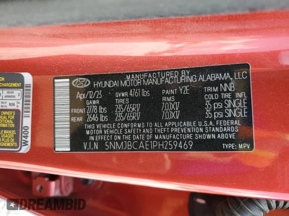 ✅ 2023 Hyundai Tucson SEL • VIN: 5NMJBCAE1PH259469 • Lot: 86707575. Wystawiony na Copart z przebiegiem 36 685 mil. Bezpłatny archiwum sprzedaży aukcyjnych z USA i szczegółowy raport historii pojazdu na DreamBid. Zdjęcie 14.