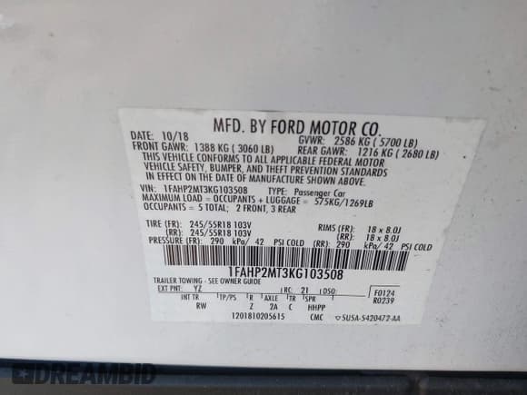 ✅ 2019 Ford Police Interceptor • VIN: 1FAHP2MT3KG103508 • Lot: 41299459. Wystawiony na IAAI z przebiegiem 33 138 mil. Bezpłatny archiwum sprzedaży aukcyjnych z USA i szczegółowy raport historii pojazdu na DreamBid. Zdjęcie 9.