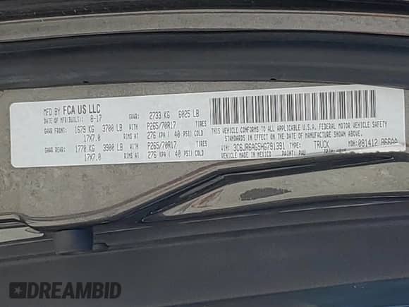2017 Ram 1500 Tradesman z VIN 3C6JR6AG5HG791391, wystawiony jako Copart lot #62033125 z przebiegiem 39 633 mil mil oraz Szkoda całkowita • Salvage title. Historia ofert i sprzedaży dostępna na DreamBid. Obrazek 12.