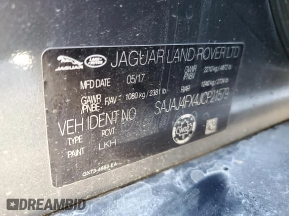 ✅ 2018 Jaguar XE 25t Premium • VIN: SAJAJ4FX4JCP21579 • Lot: 56404824. Listed on Copart with Not provided. Free auction sales archive from the USA and detailed vehicle history report at DreamBid. Image 12.