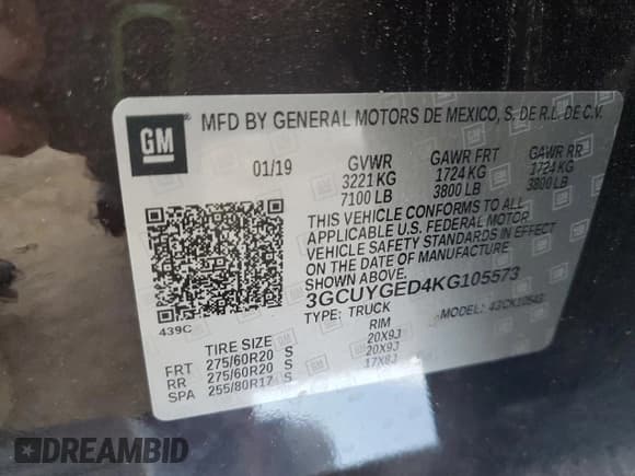 ✅ 2019 Chevrolet Silverado 1500 LTZ • VIN: 3GCUYGED4KG105573 • Лот: 69310875. Опубликован ранее на Copart с пробегом 168 228 миль. Бесплатный доступ к архиву аукционных продаж из США и подробный отчёт об истории автомобиля на DreamBid. Изображение 12.