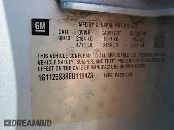 ✅ 2014 Chevrolet Impala LT • VIN: 1G1125S38EU118423 • Лот: 75794734. Опубликован ранее на Copart с пробегом 188 377 миль. Бесплатный доступ к архиву аукционных продаж из США и подробный отчёт об истории автомобиля на DreamBid. Изображение 12.