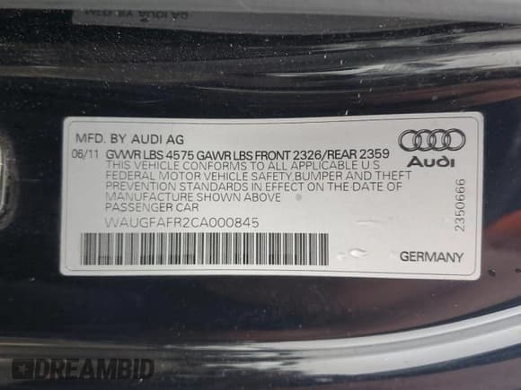 ✅ 2012 Audi A5 Premium • VIN: WAUGFAFR2CA000845 • Лот: 92154385. Опубликован ранее на Copart с пробегом 154 525 миль. Бесплатный доступ к архиву аукционных продаж из США и подробный отчёт об истории автомобиля на DreamBid. Изображение 12.