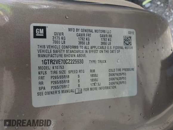 ✅ 2012 GMC Sierra 1500 SLE • VIN: 1GTR2VE70CZ225930 • Lot: 42590069. Wystawiony na IAAI z przebiegiem 157 077 mil. Bezpłatny archiwum sprzedaży aukcyjnych z USA i szczegółowy raport historii pojazdu na DreamBid. Zdjęcie 9.