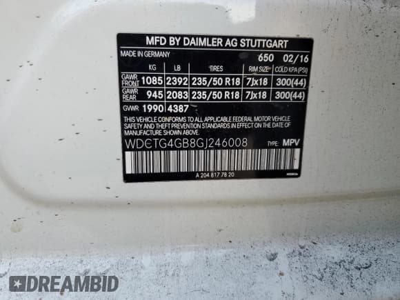 ✅ 2016 Mercedes-Benz GLA 250 • VIN: WDCTG4GB8GJ246008 • Лот: 71154285. Опубликован ранее на Copart с пробегом Не указан. Бесплатный доступ к архиву аукционных продаж из США и подробный отчёт об истории автомобиля на DreamBid. Изображение 14.