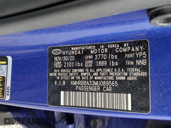 ✅ 2021 Hyundai Venue SE • VIN: KMHRB8A33MU089565 • Lot: 55154275. Listed on Copart with 20,671 mi. Free auction sales archive from the USA and detailed vehicle history report at DreamBid. Image 14.