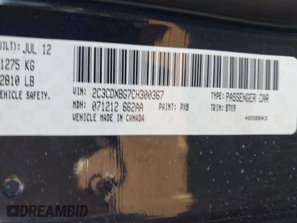 ✅ 2012 Dodge Charger SE • VIN: 2C3CDXBG7CH300367 • Lot: 43469631. Wystawiony na IAAI z przebiegiem 168 042 mil. Bezpłatny archiwum sprzedaży aukcyjnych z USA i szczegółowy raport historii pojazdu na DreamBid. Zdjęcie 9.