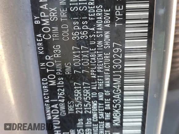 2021 Hyundai Kona Ultimate с VIN KM8K53AG4MU130297, выставлен на аукционе Copart как лот 90087455 с пробегом 143 368 миль миль и Чистый • Clean title. История ставок и продаж доступна на DreamBid. Изображение 12.