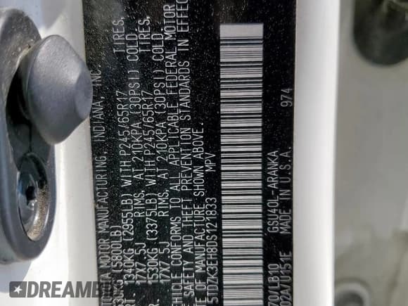 ✅ 2013 Toyota Highlander Plus • VIN: 5TDZK3EH8DS121833 • Лот: 85867595. Опубликован ранее на Copart с пробегом 181 329 миль. Бесплатный доступ к архиву аукционных продаж из США и подробный отчёт об истории автомобиля на DreamBid. Изображение 13.