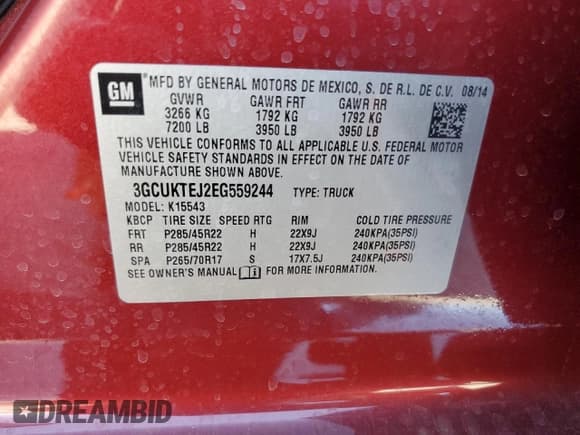 ✅ 2014 Chevrolet Silverado 1500 High Country • VIN: 3GCUKTEJ2EG559244 • Лот: 67706864. Опубликован ранее на Copart с пробегом 118 773 миль. Бесплатный доступ к архиву аукционных продаж из США и подробный отчёт об истории автомобиля на DreamBid. Изображение 14.