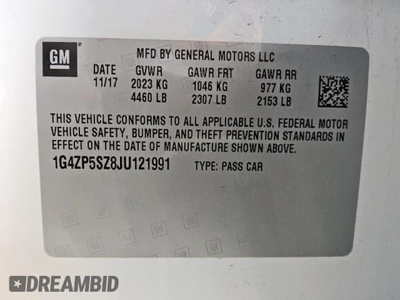 ✅ 2018 Buick LaCrosse Essence • VIN: 1G4ZP5SZ8JU121991 • Lot: 71727625. Wystawiony na Copart z przebiegiem 70 498 mil. Bezpłatny archiwum sprzedaży aukcyjnych z USA i szczegółowy raport historii pojazdu na DreamBid. Zdjęcie 12.