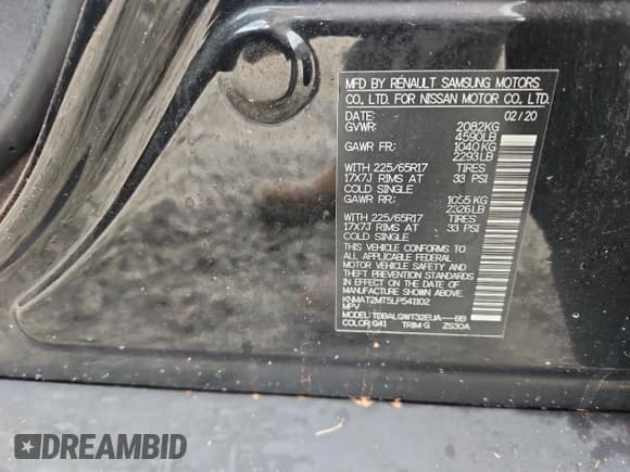 ✅ 2020 Nissan Rogue SV • VIN: KNMAT2MT5LP541102 • Lot: 84227305. Wystawiony na Copart z przebiegiem 102 155 mil. Bezpłatny archiwum sprzedaży aukcyjnych z USA i szczegółowy raport historii pojazdu na DreamBid. Zdjęcie 12.