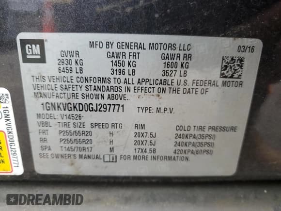 ✅ 2016 Chevrolet Traverse LT • VIN: 1GNKVGKD0GJ297771 • Lot: 90587815. Wystawiony na Copart z przebiegiem 77 712 mil. Bezpłatny archiwum sprzedaży aukcyjnych z USA i szczegółowy raport historii pojazdu na DreamBid. Zdjęcie 13.