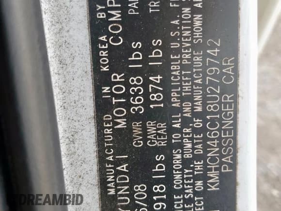 ✅ 2008 Hyundai Accent GLS • VIN: KMHCN46C18U279742 • Лот: 65171875. Опубликован ранее на Copart с пробегом 69 486 миль. Бесплатный доступ к архиву аукционных продаж из США и подробный отчёт об истории автомобиля на DreamBid. Изображение 12.